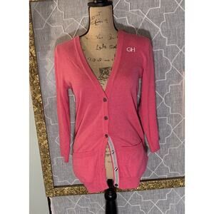 Gilly Hicks Y2K 90s Top Golf Tennis school Uniform Cardigan Sweater Sz M GH EUC